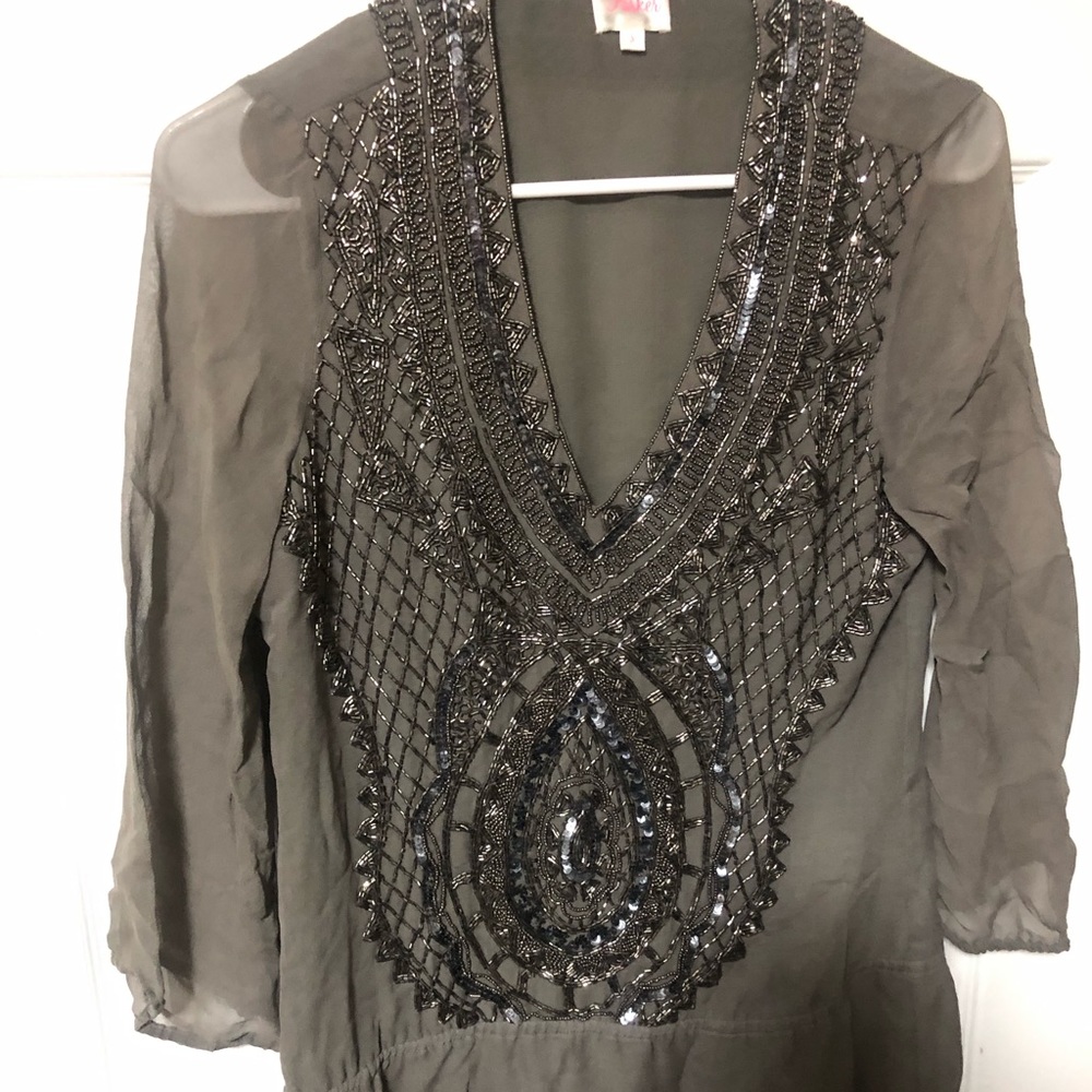 Parker embellished silk blouse